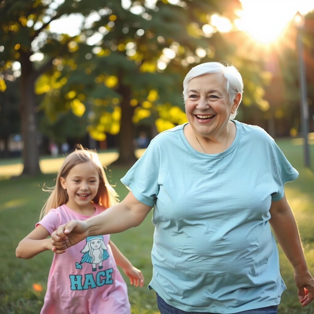 Starsza kobieta z wnukami