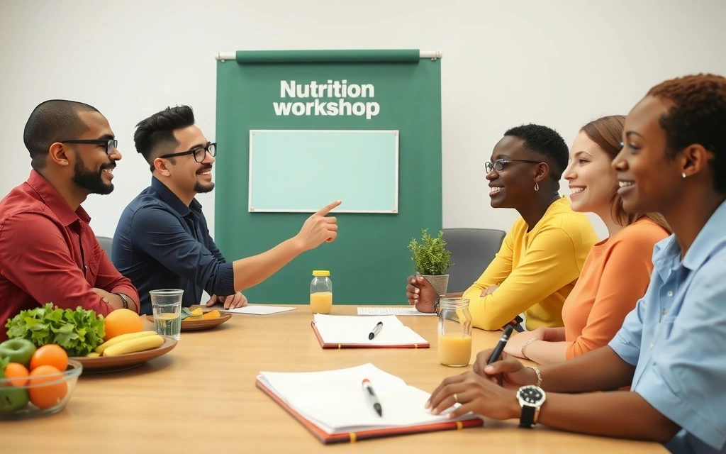 Grupa ludzi uczestniczących w warsztatach o żywieniu